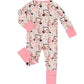 Girls Caddie Golf Zippered Footie | Pink