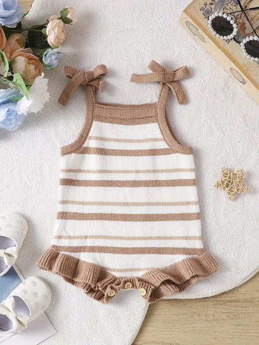 Girls Striped Knit Bodysuit