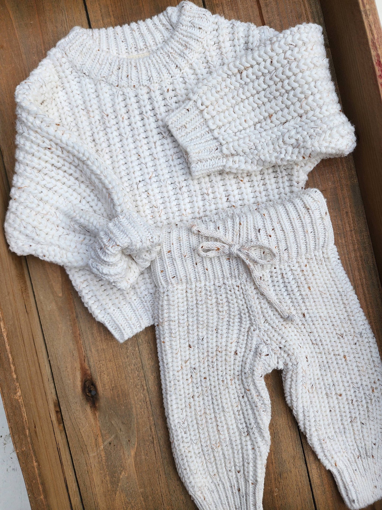 Baby Sweater Chunky Braided Knit | Coco Speckle