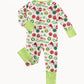 Christmas Zippered Footie | Green/Red