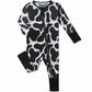 Cow Print Zippered Footie