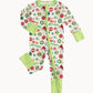 Christmas Zippered Footie | Green/Red