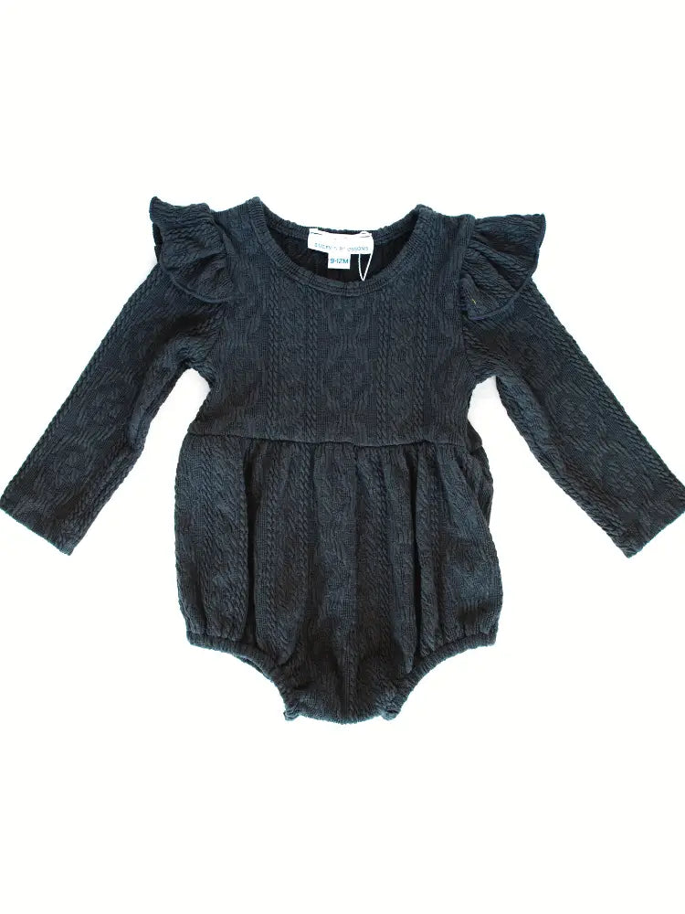 Rhodes Bubble Shorty Romper - Davy Gray Cable