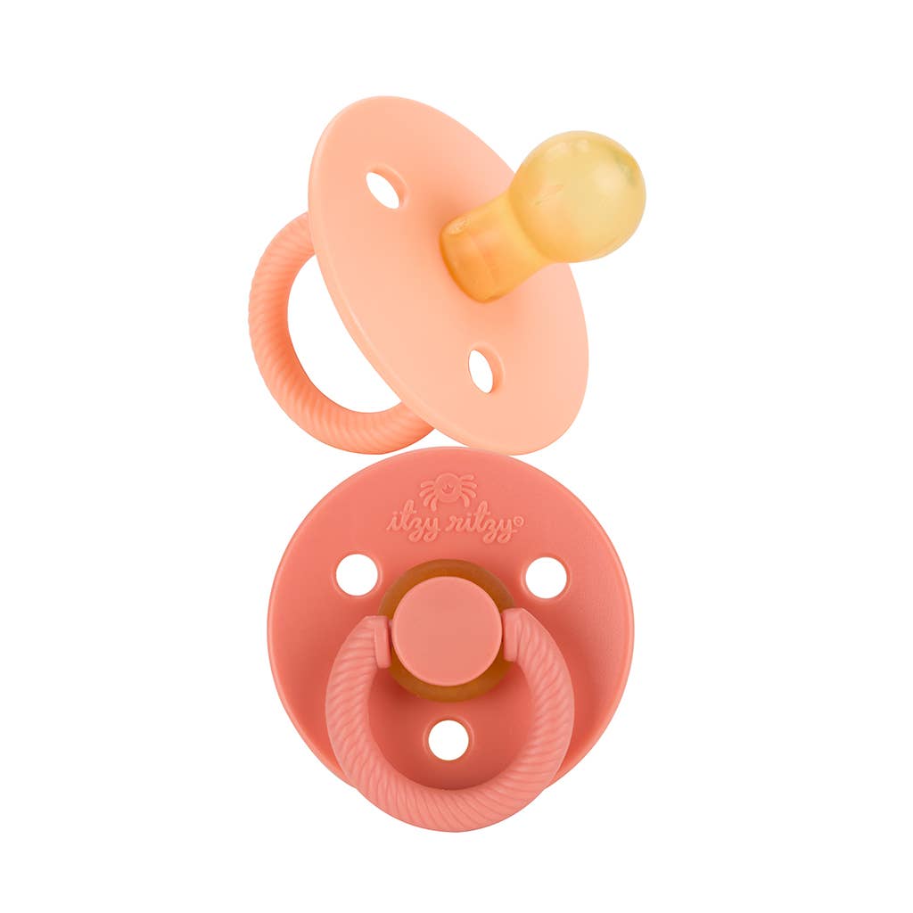 Itzy Soother™ Natural Rubber Paci Set | Apricot + Terracotta
