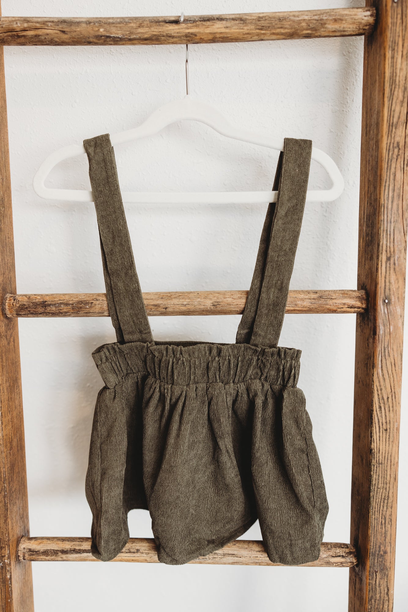 Fallon Corduroy Suspender Skirt - Olive