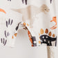 Short-Sleeve Dinosaur Print Romper White Multi