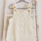 Knitted Sleeveless Boho Romper Cream
