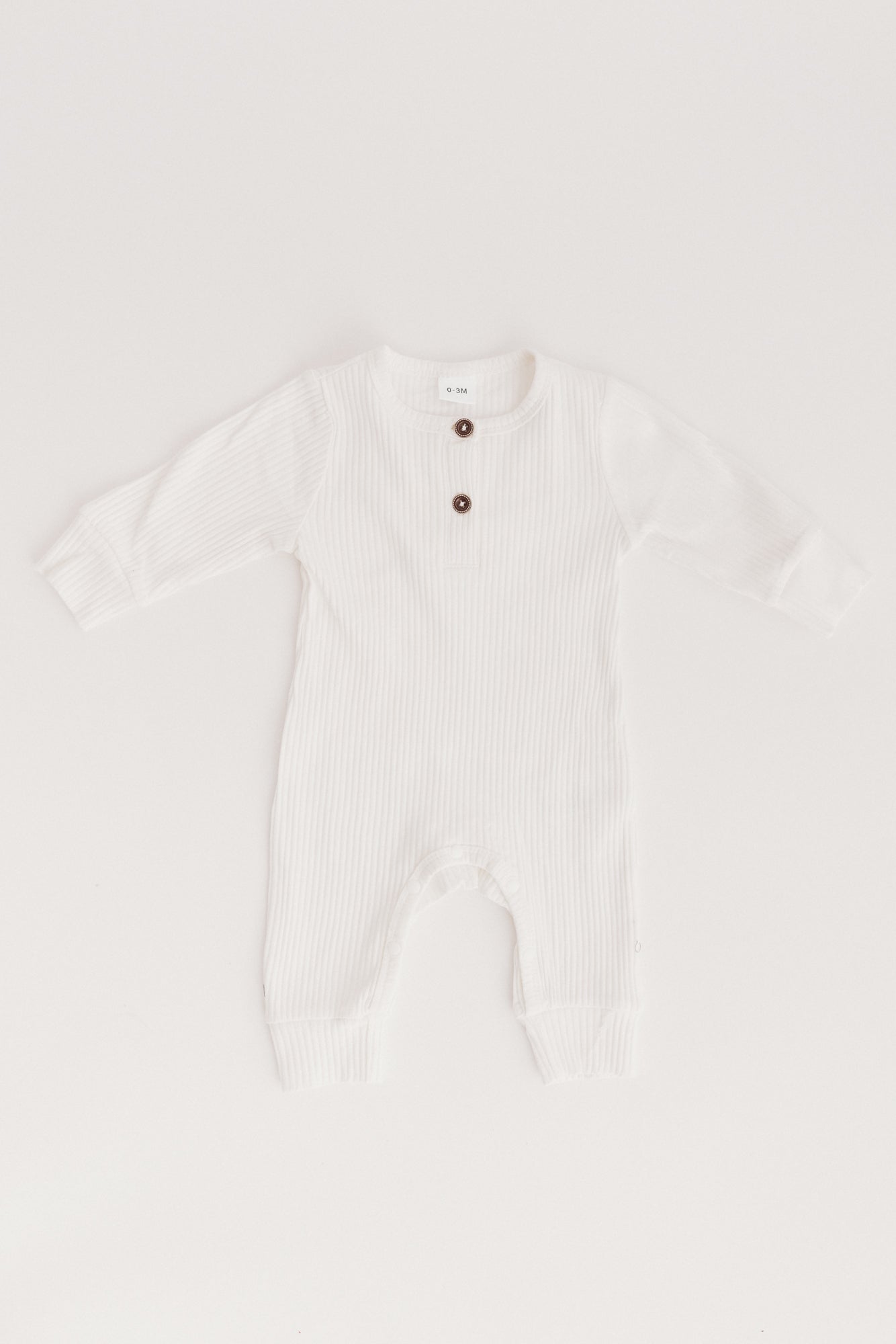 Knitted Button Jumpsuit White