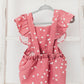 Polka Dot Ruffle Romper | Rose