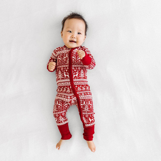 Little Sleepies - Reindeer Cheer Bamboo Viscose Zippy