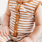 Tiny Terracotta Stripe Sleeveless Button Romper