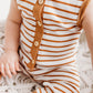 Tiny Terracotta Stripe Sleeveless Button Romper
