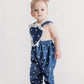 Heart Pattern Lace Denim Overalls