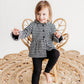 Waldorf Button Front Pea Coat - Houndstooth