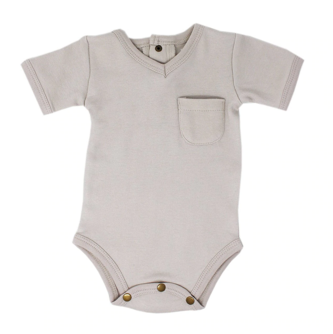 V-Neck Bodysuit - Light Gray