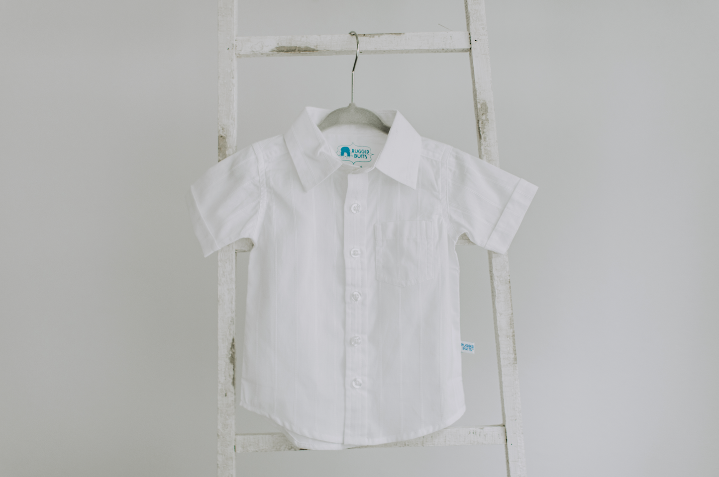 White Dobby Short-Sleeve Shirt