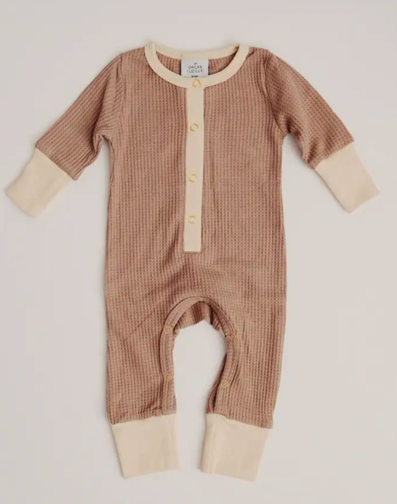 Waffle Romper - Taupe