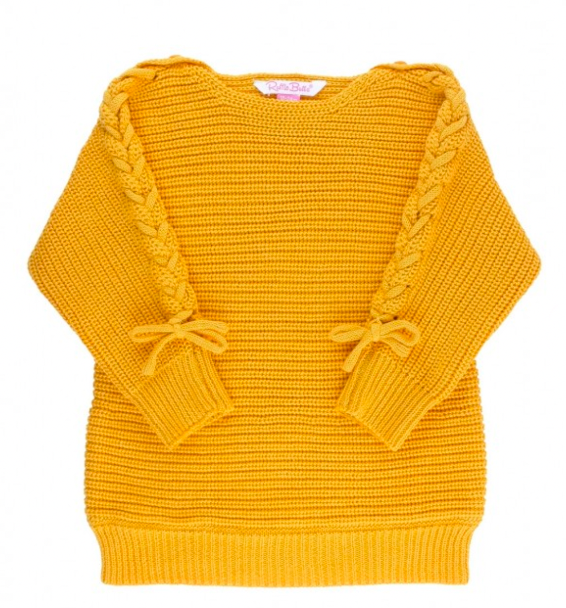 Golden Yellow Lace-Up Sweater Tunic