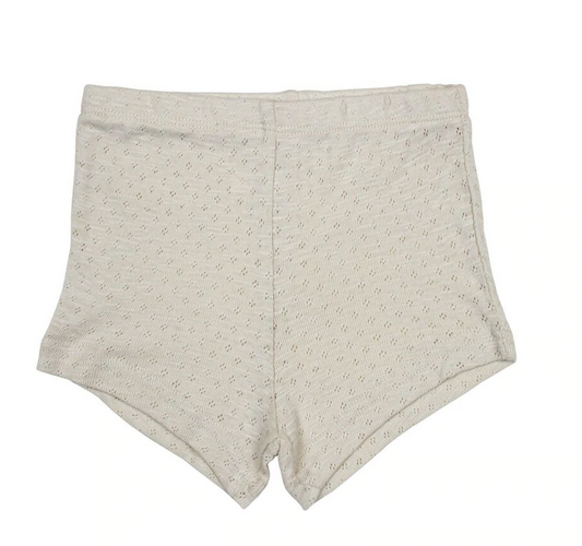 Pointelle Tap Shorts in Stone