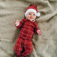 Organic Holiday Footie & Cap Set in Santa Baby