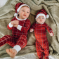 Organic Holiday Footie & Cap Set in Santa Baby