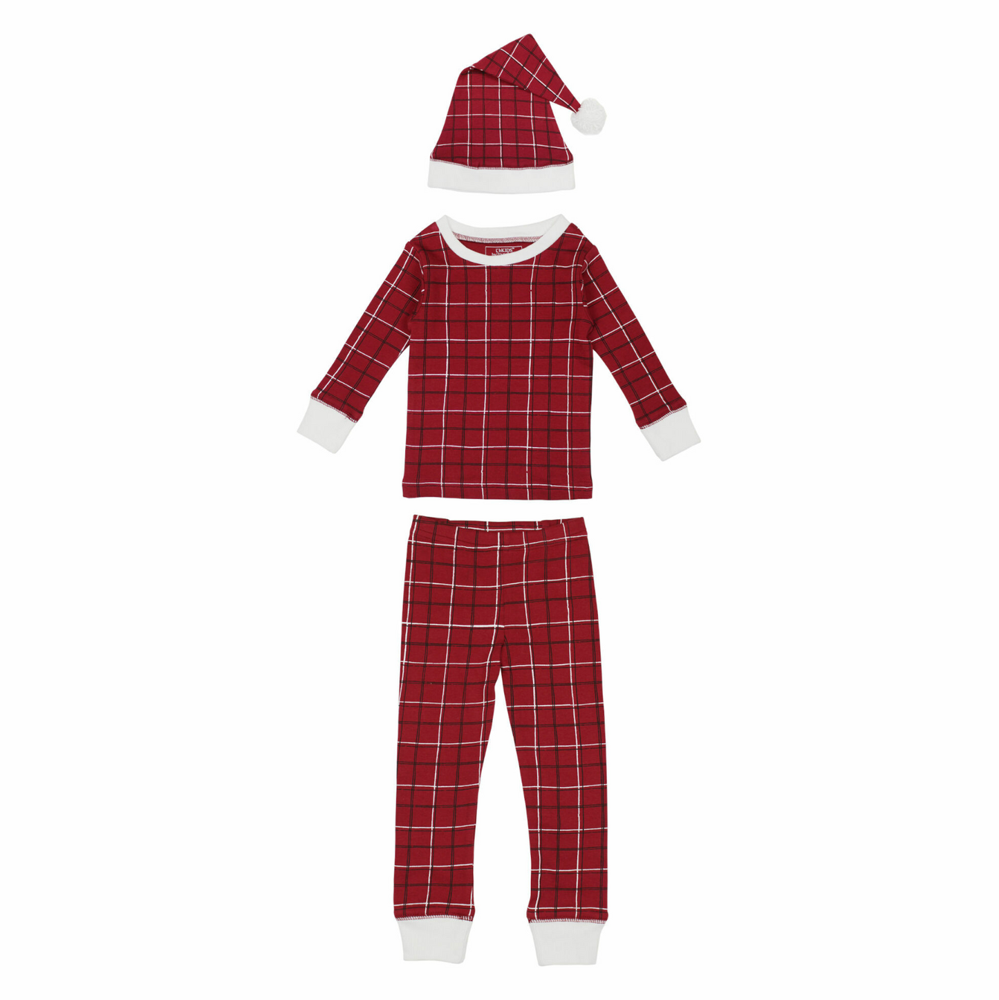 Organic Holiday Kids' PJ & Cap Set in Santa Baby