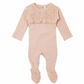 Organic Smocked Baby Footie in Rosewater Dots