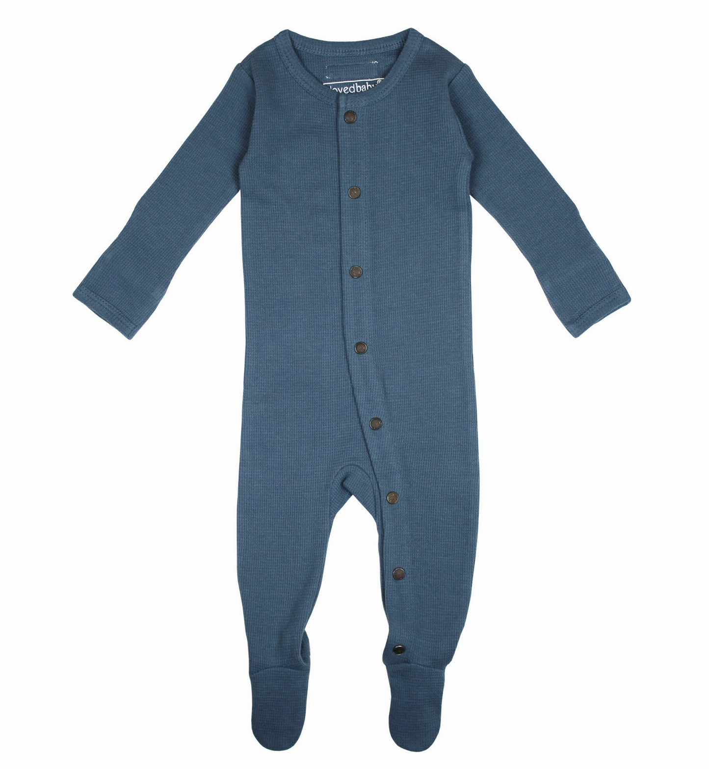 Organic Thermal Baby Footie in Abyss