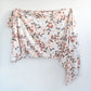 Extra Soft Stretchy Knit Swaddle Blanket: Peach Posey
