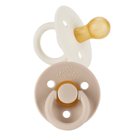Itzy Soother™ Natural Rubber Paci Set | Coconut + Toast
