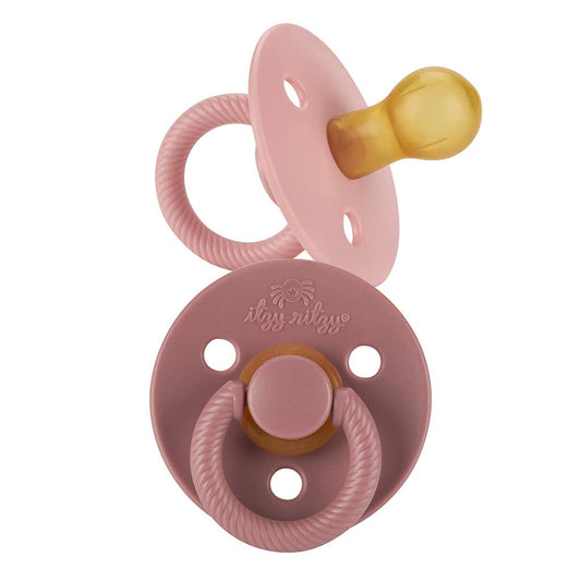 Itzy Soother™ Natural Rubber Paci Set | Blossom + Rosewood
