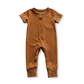 Short Sleeve Henley Romper | Butterscotch