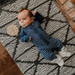 Navy Baby Boy Striped Sweater Romper