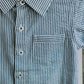 Blue Seersucker Short Sleeve Button Down Shirt